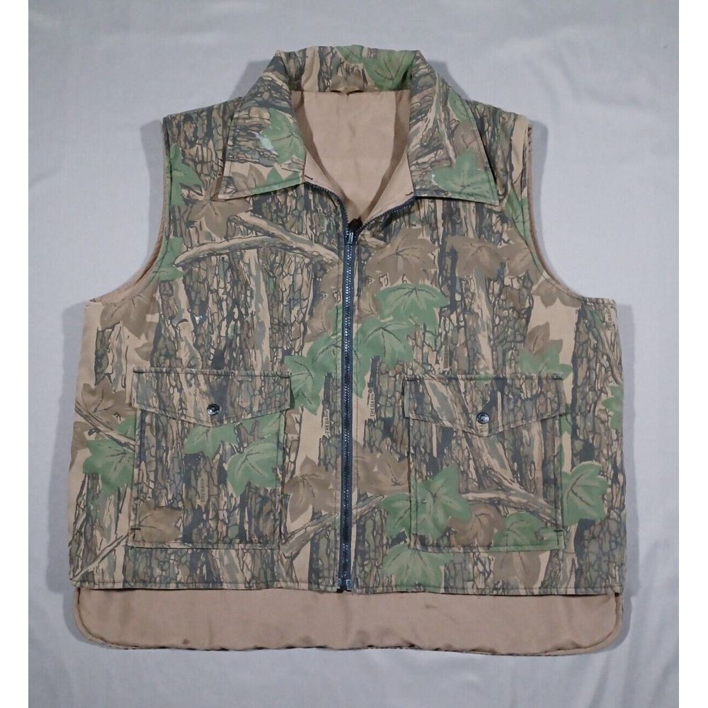 Winchester Conceal‎ Vest Mens XL Trebark Camo Tan Reversible Full Zip